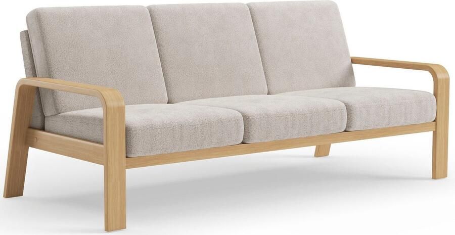 Sit&more 3-zitsbank Kolding Armleuningen van natuurlijk beukenhout verschillende bekledingen en kleuren - Foto 5