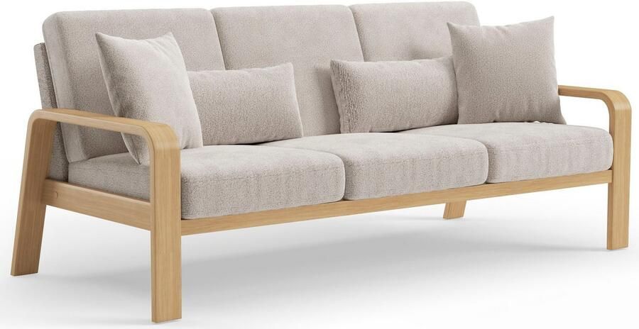 Sit&more 3-zitsbank Kolding Armleuningen van natuurlijk beukenhout verschillende bekledingen en kleuren - Foto 6