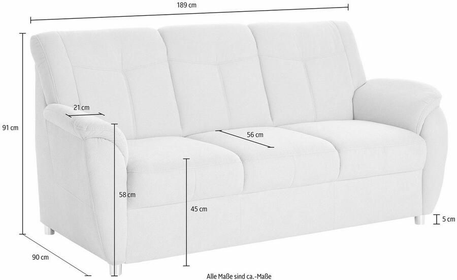 Sit&more 3-zitsbank Sonoma met binnenvering - Foto 2