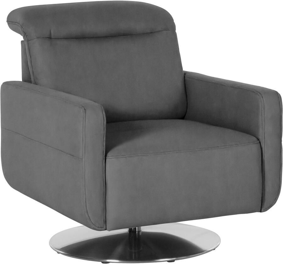 Sit&more Draaibare fauteuil GIZEH met verstelbare hoofdsteun met binnenvering