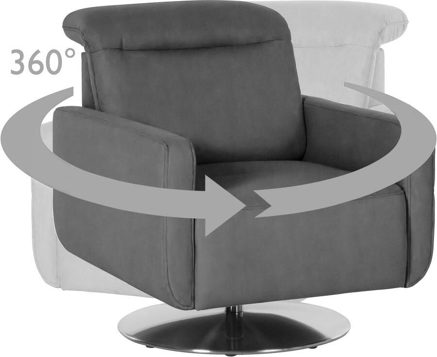 Sit&more Draaibare fauteuil GIZEH met verstelbare hoofdsteun met binnenvering - Foto 5