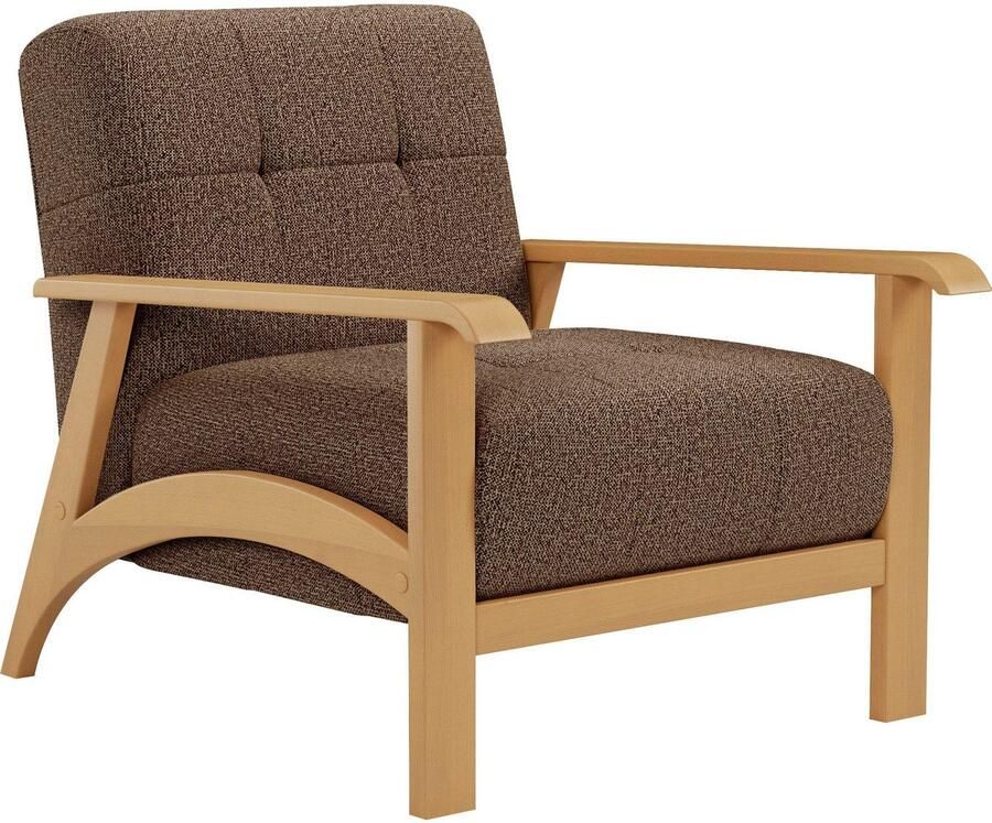 Sit&more Fauteuil Billund Armleuningen van eikenkleurig beukenhout verschillende bekledingen en kleuren - Foto 4