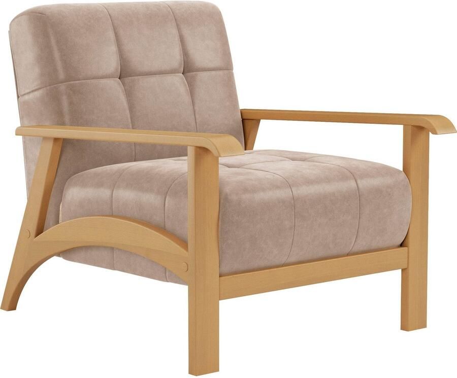 Sit&more Fauteuil Billund Armleuningen van eikenkleurig beukenhout verschillende bekledingen en kleuren - Foto 4