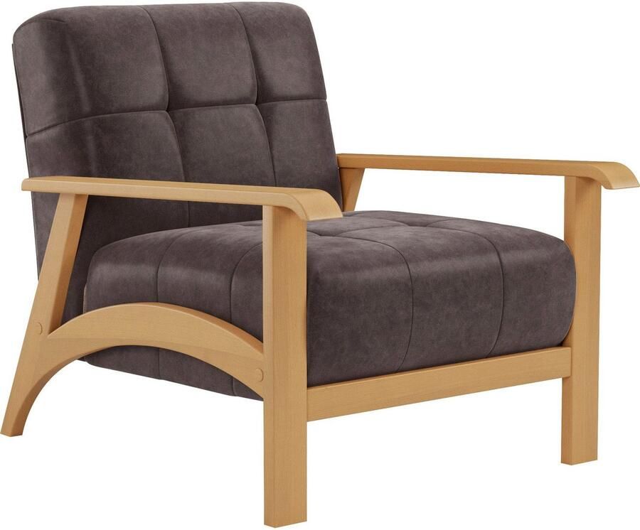 Sit&more Fauteuil Billund Armleuningen van eikenkleurig beukenhout verschillende bekledingen en kleuren - Foto 4