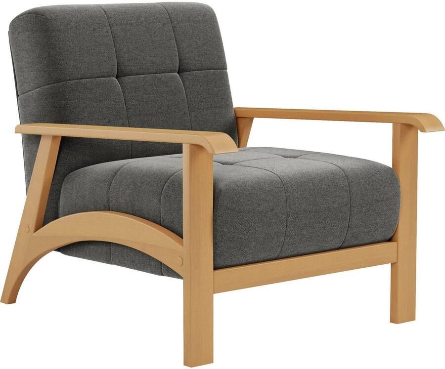 Sit&more Fauteuil Billund Armleuningen van eikenkleurig beukenhout verschillende bekledingen en kleuren - Foto 4