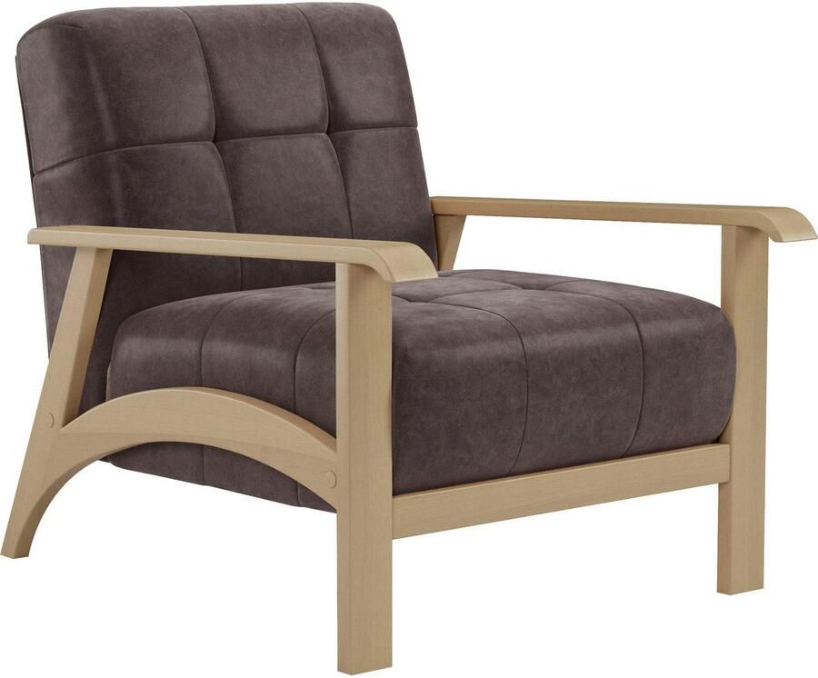 Sit&more Fauteuil Billund Armleuningen van natuurlijk beukenhout verschillende bekledingen en kleuren - Foto 4