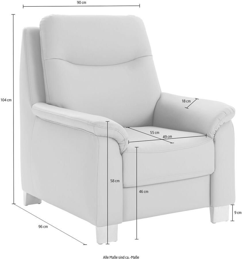 Sit&more Fauteuil Boccaccio met binnenvering en verstelbare hoofdsteun - Foto 2