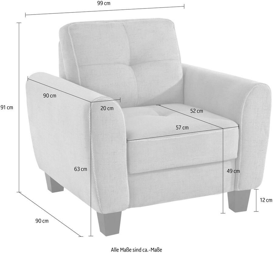 Sit&more Fauteuil Varese inclusief binnenvering