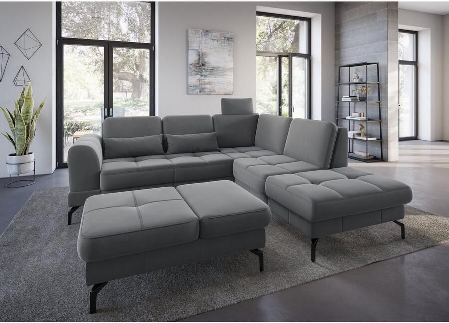 Sit&more Hoekbank Bendigo L-vorm inclusief zitdiepteverstelling bodemvrijheid 15 cm in 2 pootkleuren - Foto 3