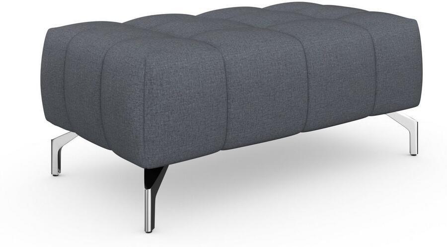 Sit&more Hocker Blauw met zilverkleurige poten - Foto 9