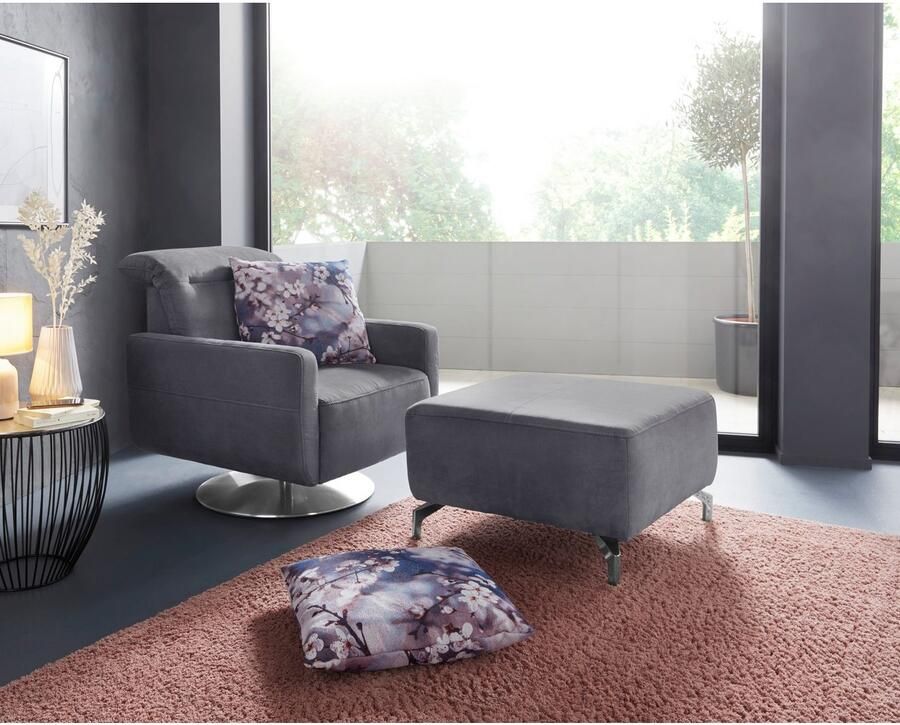 Sit&more Hocker GIZEH Poothoogte 12 cm naar keuze in 2 verschillende pootkleuren - Foto 2