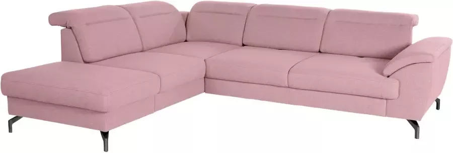 sit&more Hoekbank 12 cm poothoogte inclusief zitdiepteverstelling naar keuze verstelbare hoofdsteun naar keuze in 2 verschillende pootkleuren