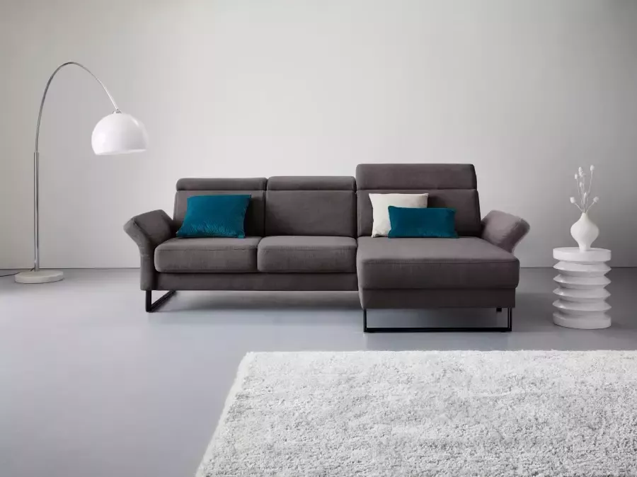 sit&more Hoekbank ALAMO met binnenvering naar keuze met verstelbare armleuningen en uittrekzitting motorisch