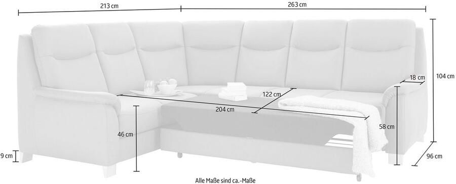 Sit&more Hoekbank Boccaccio L-vorm met binnenvering en verstelbare hoofdsteun naar keuze met slaapfunctie - Foto 11