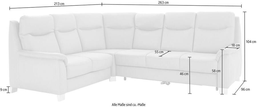 Sit&more Hoekbank Boccaccio L-vorm met binnenvering en verstelbare hoofdsteun naar keuze met slaapfunctie - Foto 9