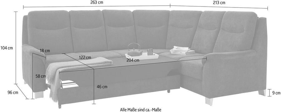 Sit&more Hoekbank Boccaccio L-vorm met binnenvering en verstelbare hoofdsteun naar keuze met slaapfunctie - Foto 5