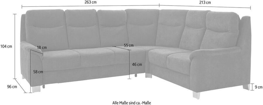 Sit&more Hoekbank Boccaccio L-vorm met binnenvering en verstelbare hoofdsteun naar keuze met slaapfunctie - Foto 6