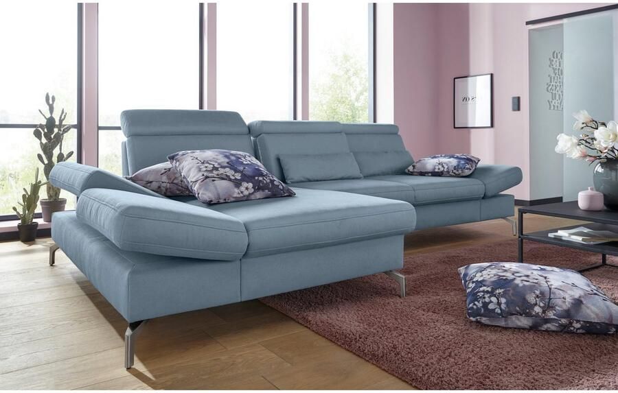 Sit&more Hoekbank Brisbane L-vorm Poothoogte 15 cm inclusief verstelbare zitdiepte armleuningen en hoofdeind - Foto 7