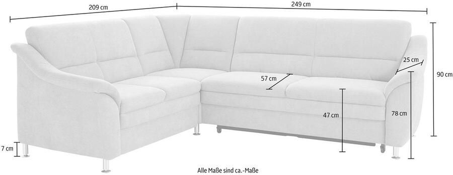 Sit&more Hoekbank Cardoso L-vorm met binnenvering naar keuze met slaapfunctie en lade - Foto 4