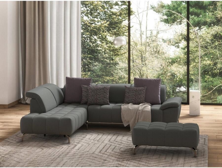 Sit&more Hocker Blauw met zilverkleurige poten - Foto 4
