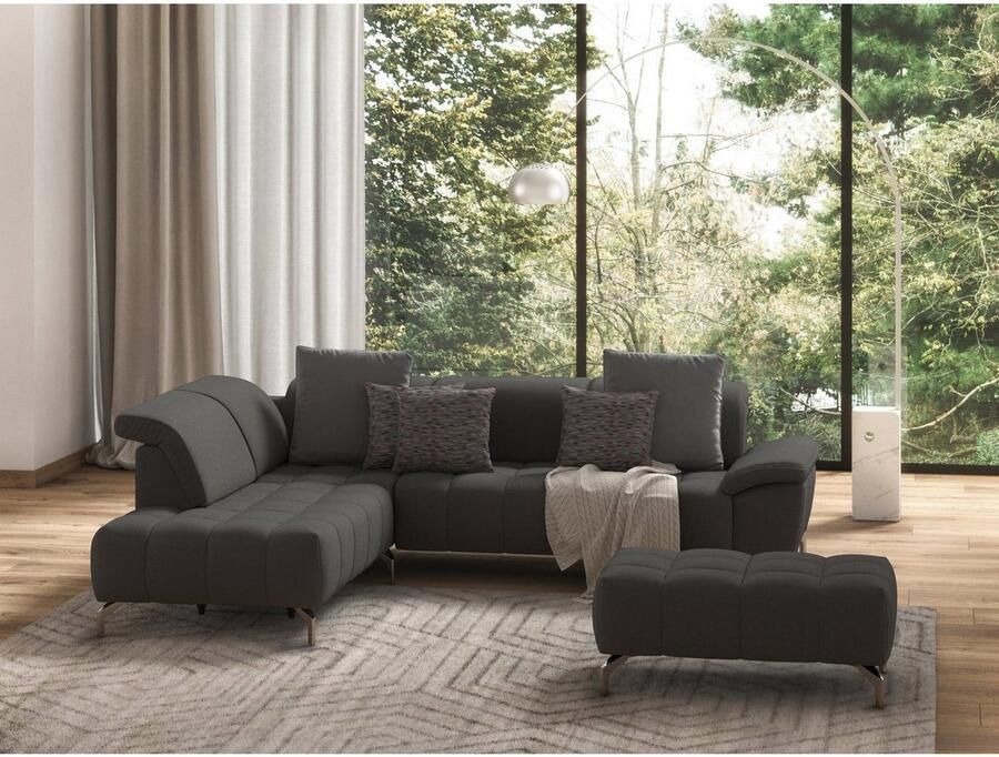 Sit&more Hocker Blauw met zilverkleurige poten - Foto 4