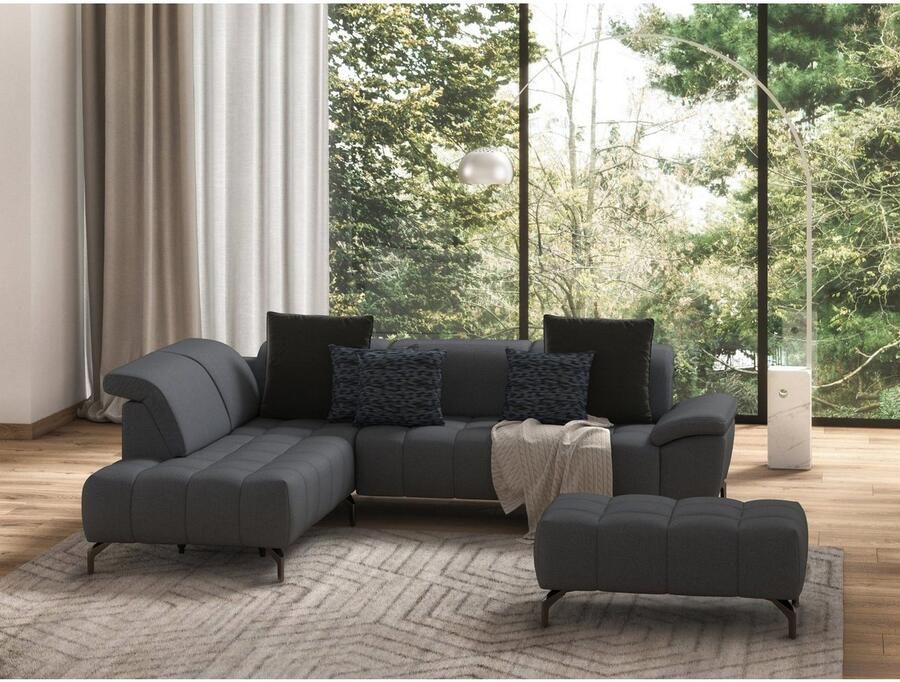 Sit&more Hocker Blauw met zwarte poten - Foto 4