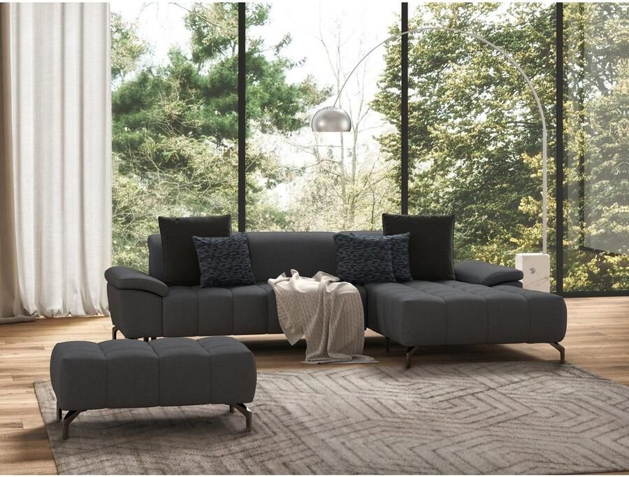 Sit&more Hocker Blauw met zwarte poten - Foto 3