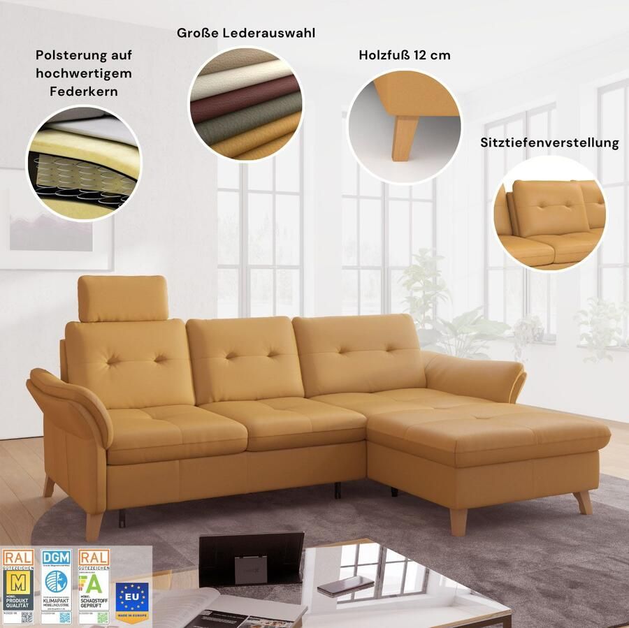 Sit&more Hoekbank Göteborg Zitdiepteverstelling en binnenvering naar keuze met slaapfunctie - Foto 2