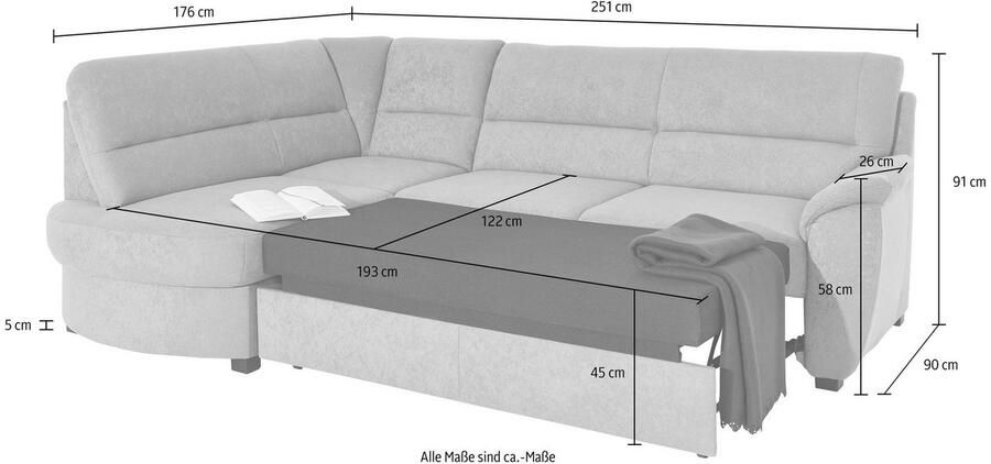 Sit&more Hoekbank Pandora L-vorm naar keuze met slaapfunctie en bedkist - Foto 4