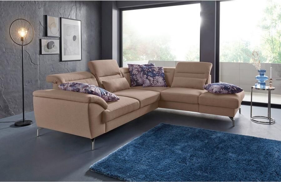 Sit&more Hoekbank Percy L-vorm 12 cm poothoogte zitdiepteverstelling naar keuze in 2 pootkleuren - Foto 4