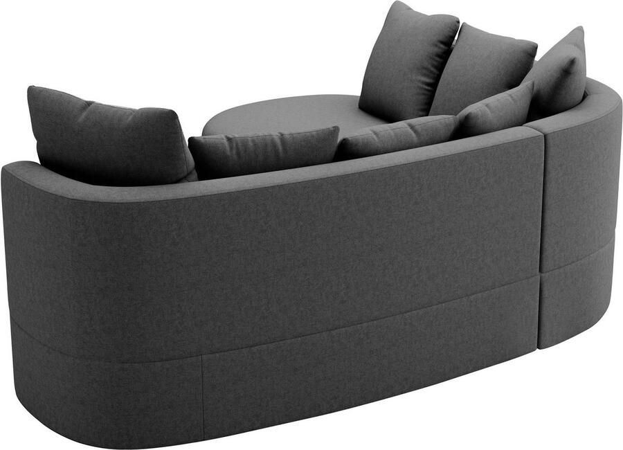 Sit&more Hoekbank Samba L-vorm moderne organische vorm inclusief 7 losse rugkussens