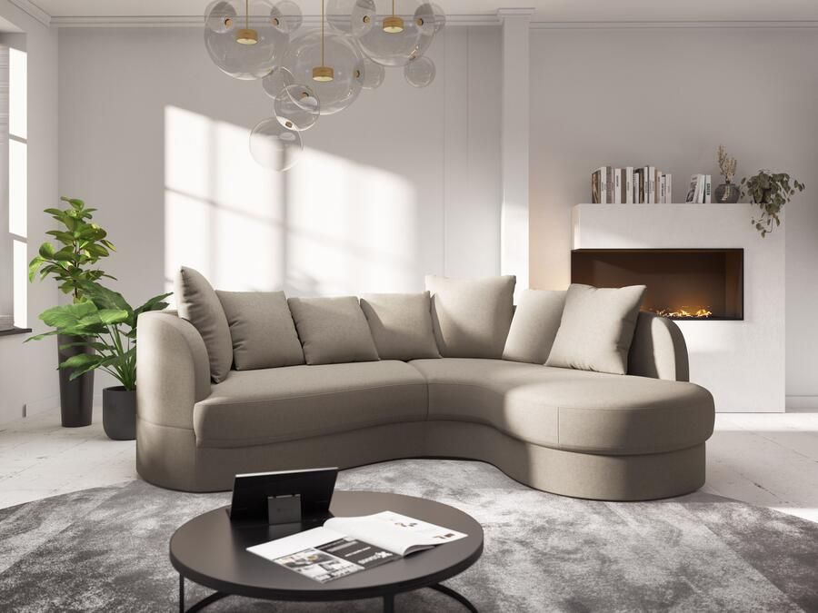 Sit&more Hoekbank Samba L-vorm moderne organische vorm inclusief 7 losse rugkussens - Foto 4