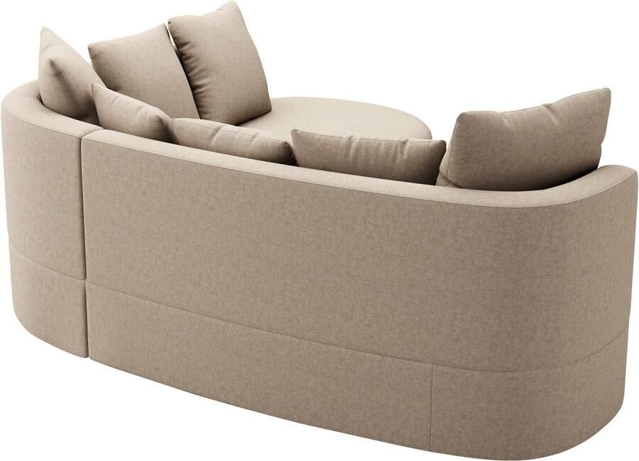 Sit&more Hoekbank Samba L-vorm moderne organische vorm inclusief 7 losse rugkussens