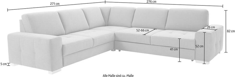 Sit&more Hoekbank Santorini L-vorm met binnenvering en zitdiepteverstelling naar keuze met slaapfunctie - Foto 3