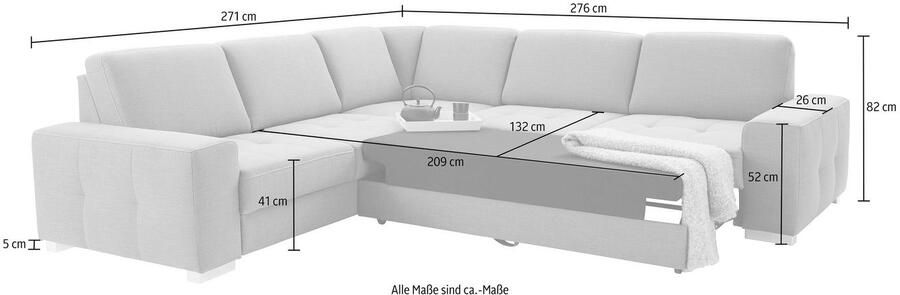 Sit&more Hoekbank Santorini L-vorm met binnenvering en zitdiepteverstelling naar keuze met slaapfunctie - Foto 4