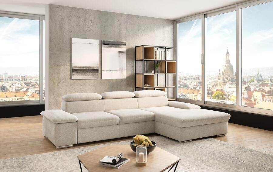 Sit&more Hoekbank Valantine L-vorm inclusief verstelbare hoofdsteun en armleuning naar keuze met slaapfunctie