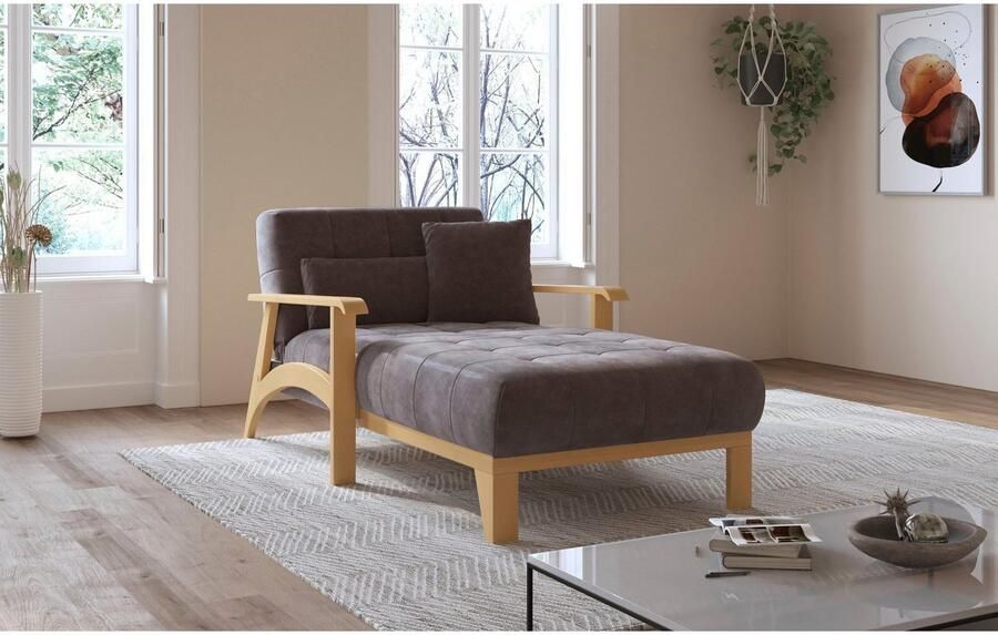 Sit&more Récamier Billund Armleuningen van eikenkleurig beukenhout verschillende bekledingen en kleuren - Foto 4