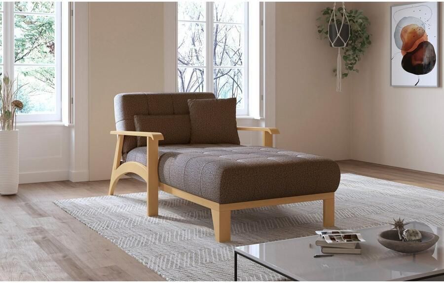 Sit&more Récamier Billund Armleuningen van eikenkleurig beukenhout verschillende bekledingen en kleuren - Foto 4