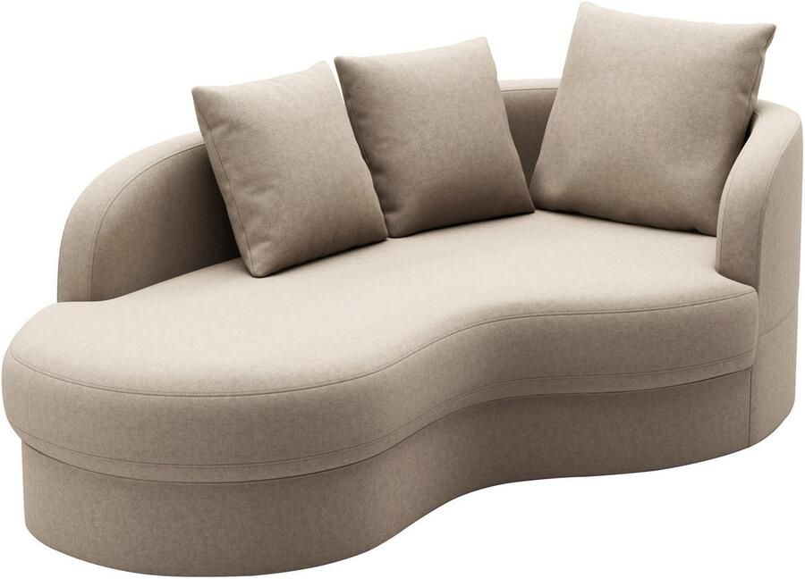 Sit&more Récamier Samba moderne organische vorm inclusief 3 losse rugkussens