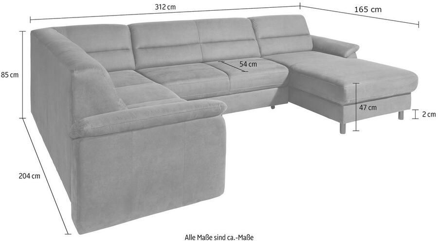 Sit&more Zithoek Ascara U-vorm inclusief boxspring binnenveringsinterieur naar keuze met slaapfunctie - Foto 4