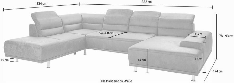 Sit&more Zithoek Mariola U-vorm met binnenvering inclusief hoofdbord- en zitdiepteverstelling - Foto 5