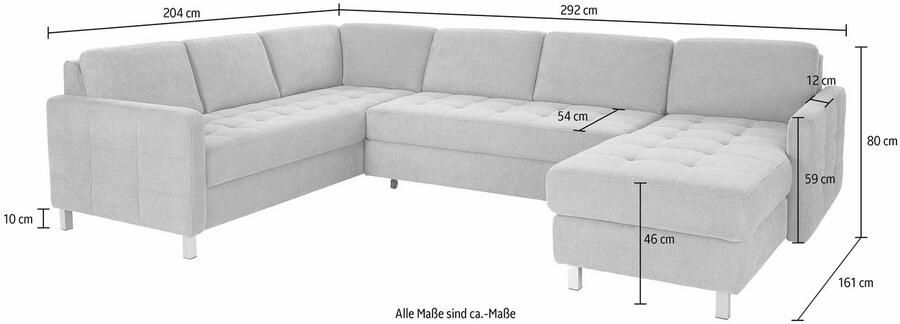 Sit&more Zithoek Pablo U-vorm naar keuze met slaapfunctie en bedkist - Foto 6