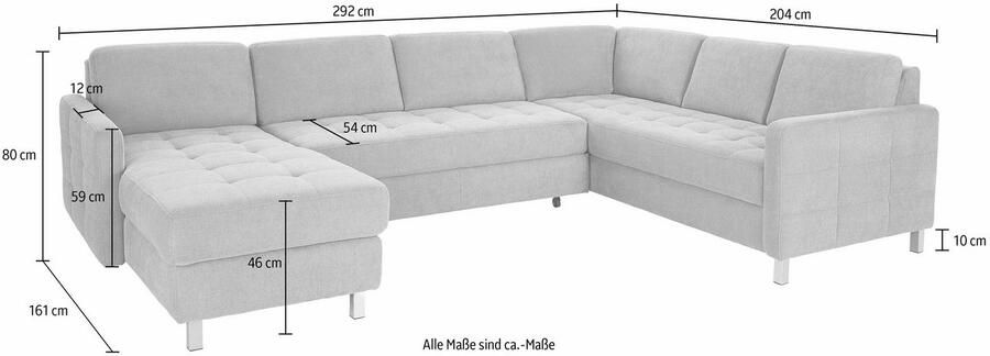 Sit&more Zithoek Pablo U-vorm naar keuze met slaapfunctie en bedkist - Foto 4