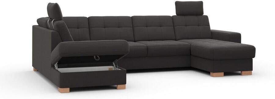 Sit&more Zithoek Quincy U-vorm naar keuze met slaapfunctie en bedkist - Foto 10