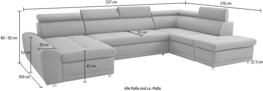 Sit&more Zithoek Riva U-vorm optioneel met slaapfunctie - Foto 5