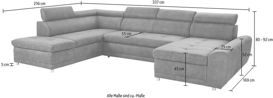 Sit&more Zithoek Riva U-vorm optioneel met slaapfunctie - Foto 4