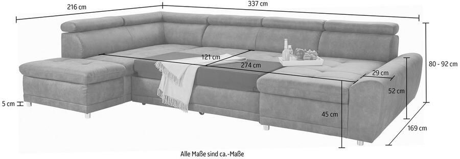 Sit&more Zithoek Riva U-vorm optioneel met slaapfunctie - Foto 4
