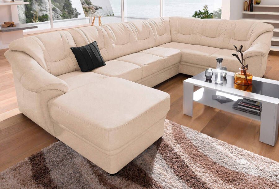 Sit&more Zithoek Savona U-vorm B: 320 cm optioneel bedfunctie veerkern