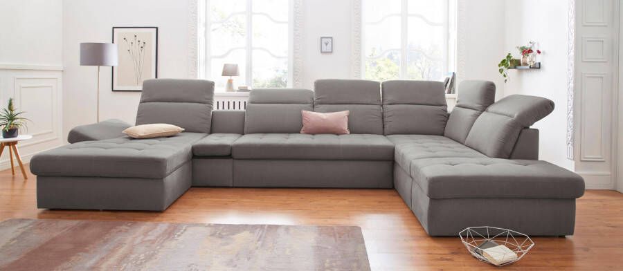 Sit&more Zithoek Stardust U-vorm met verstelbare hoofdsteun armleuningen en tafelelement - Foto 6