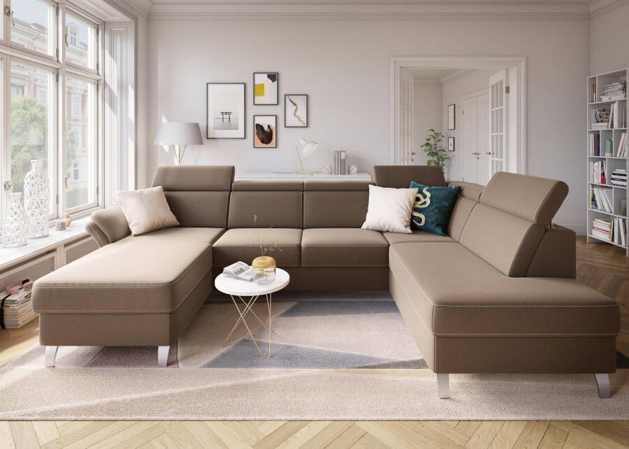 Sit&more Zithoek Vincenzo U-vorm met verstelbare hoofdsteun naar keuze met slaapfunctie bedkist - Foto 6